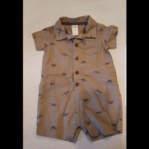 Dino print khaki romper